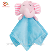 ICTI Personalized animal head plush blanda manta de seguridad juguetes de bebé